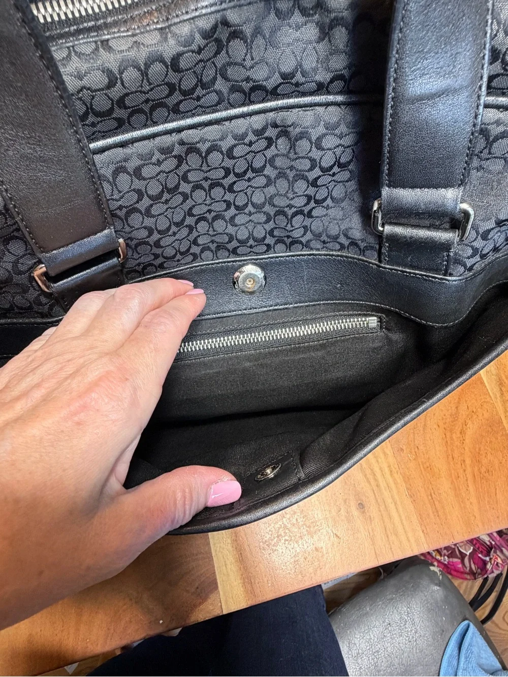 Coach Men’s Classic 2008 Micro C Hudson Briefcase Laptop Bag Black